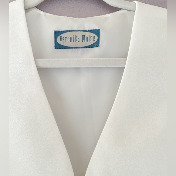 NWT‎ Veronika Maine White Blazer Vest European Summer Size 12 - Picture 4 of 8